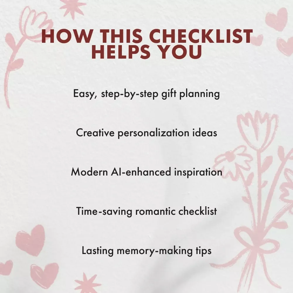 Anniversary Gifts That Spark Romance & Memories | Printable Personalized Anniversary Gifts Checklist | Romantic Digital Download for Couples
