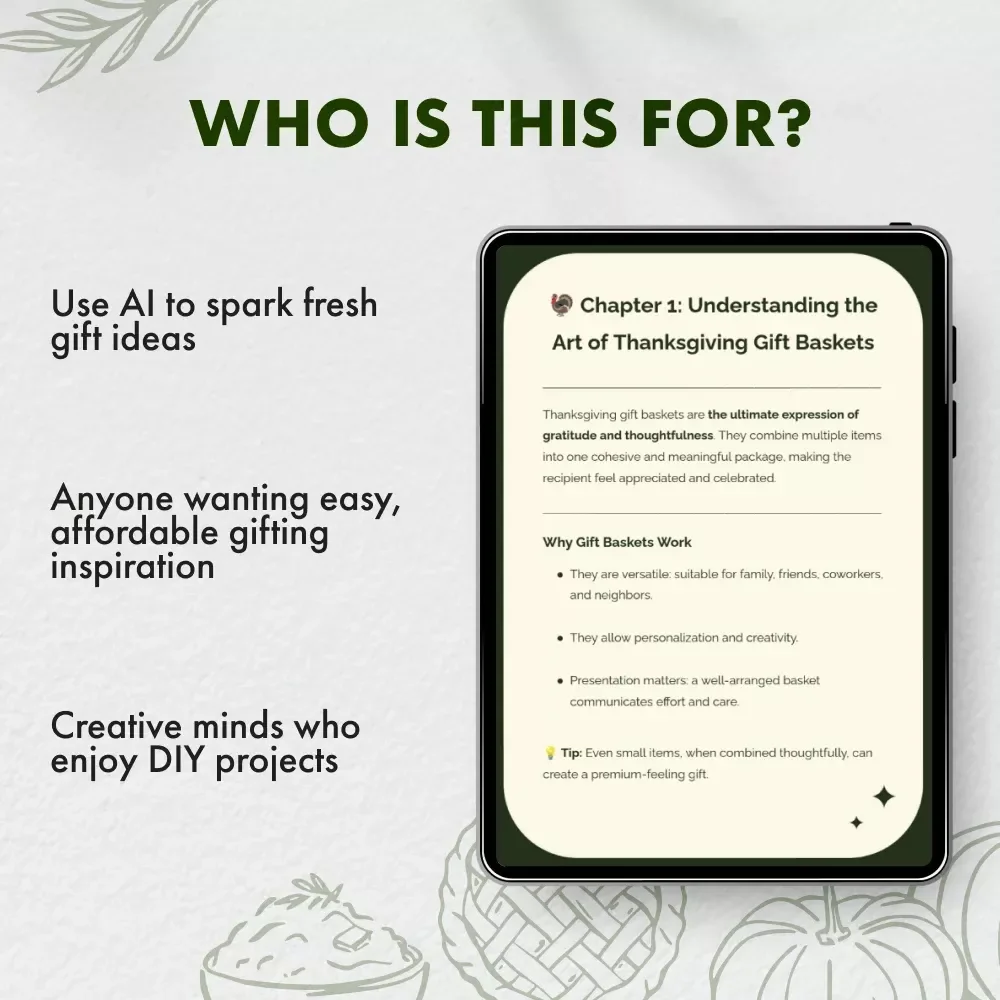 Thanksgiving Gift Baskets eBook | DIY Holiday Gift Basket Ideas | Creative, Budget-Friendly Thanksgiving Gift Baskets Guide | Digital Download for Thoughtful Givers