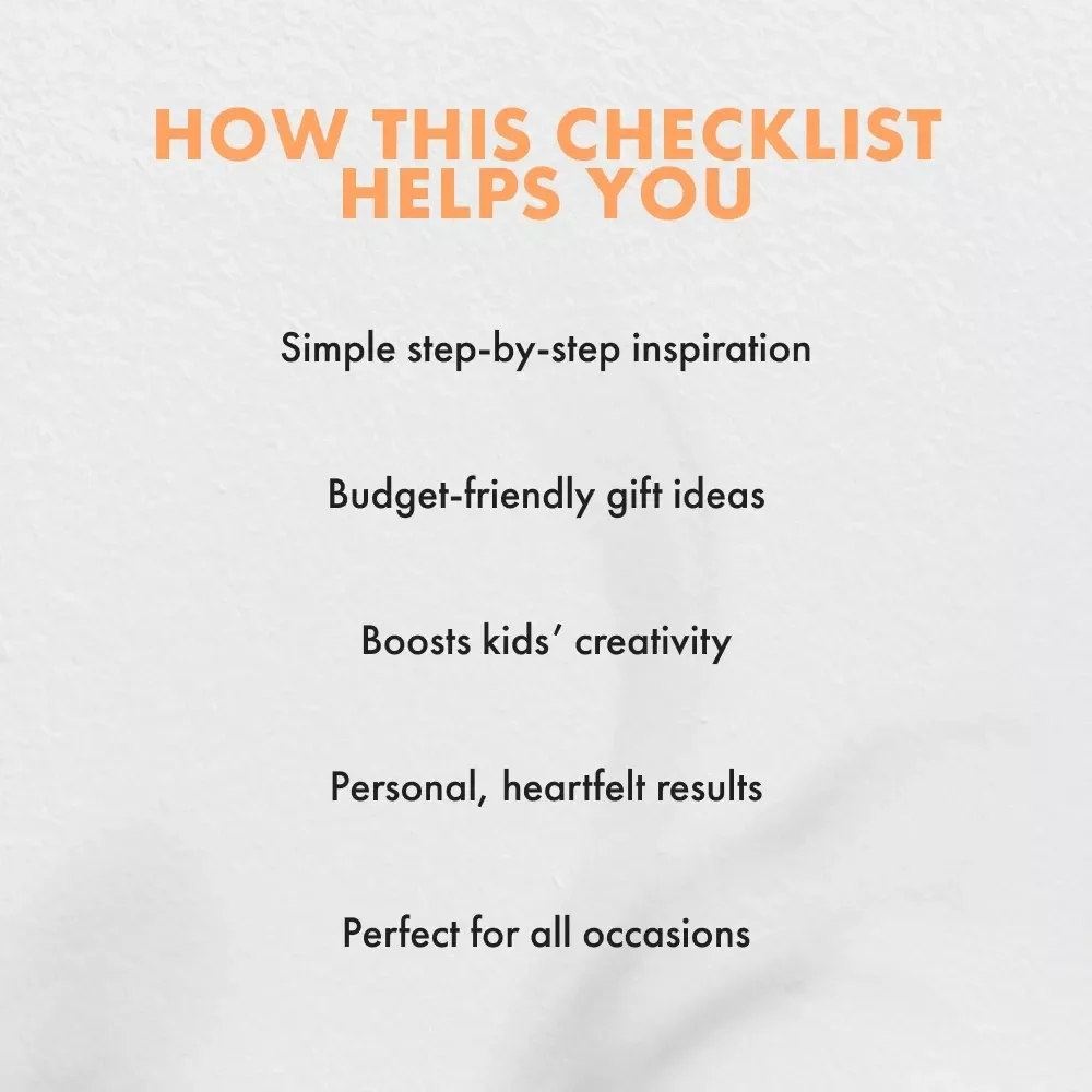 Best DIY Gifts for Kids: Easy, Fun, and Heartfelt | Printable Checklist for Creative Handmade Gift Ideas | Best DIY Gifts for Kids Digital Download