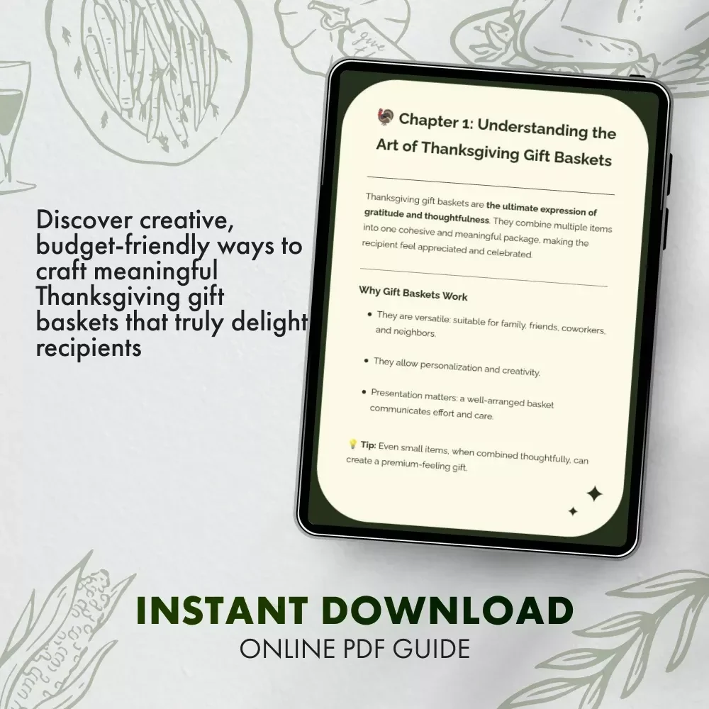 Thanksgiving Gift Baskets eBook | DIY Holiday Gift Basket Ideas | Creative, Budget-Friendly Thanksgiving Gift Baskets Guide | Digital Download for Thoughtful Givers