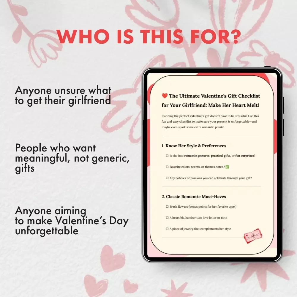 The Ultimate Valentine’s Gift Checklist for Your Girlfriend: Make Her Heart Melt! | Best Valentine Gift for Girlfriend | Printable Digital Download