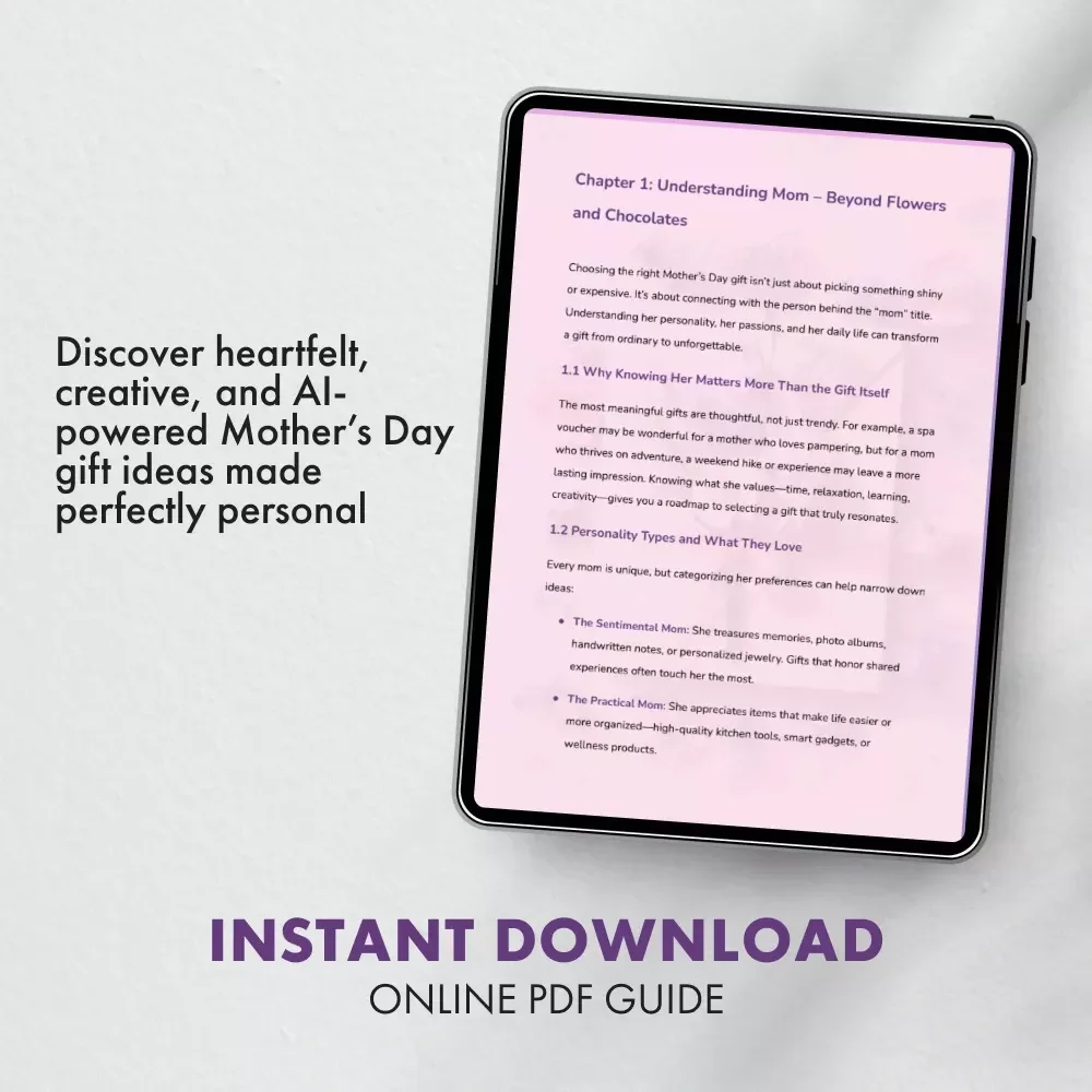 Mother’s Day Magic: How to Pick a Perfect Gift | Thoughtful eBook Guide for How to Pick Gifts for Mother’s Day | Gift-Giving Ideas, AI Tips & Inspiration for Every Type of Mom