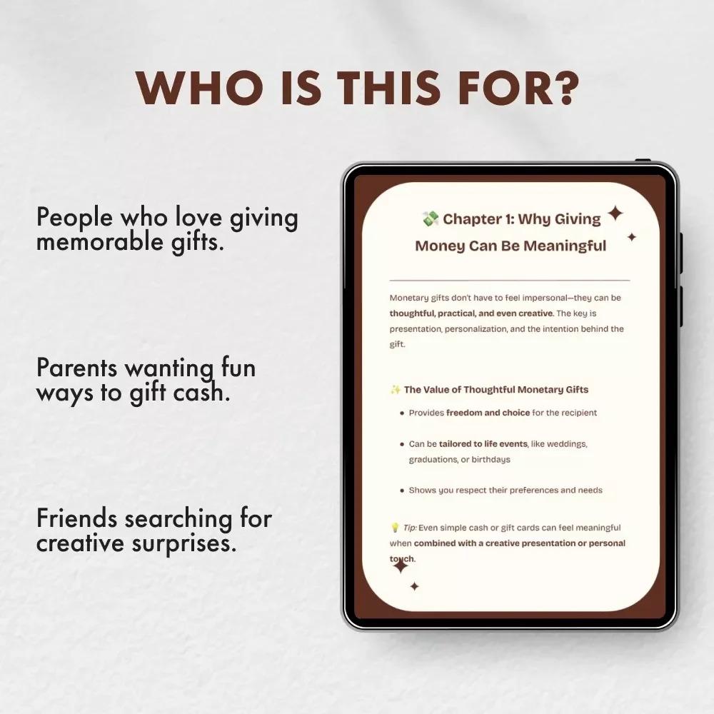 Creative Ways to Give Money as a Gift | Unique Digital Guide for Fun & Meaningful Cash Gift Ideas | Creative Presentation & Personalization Tips