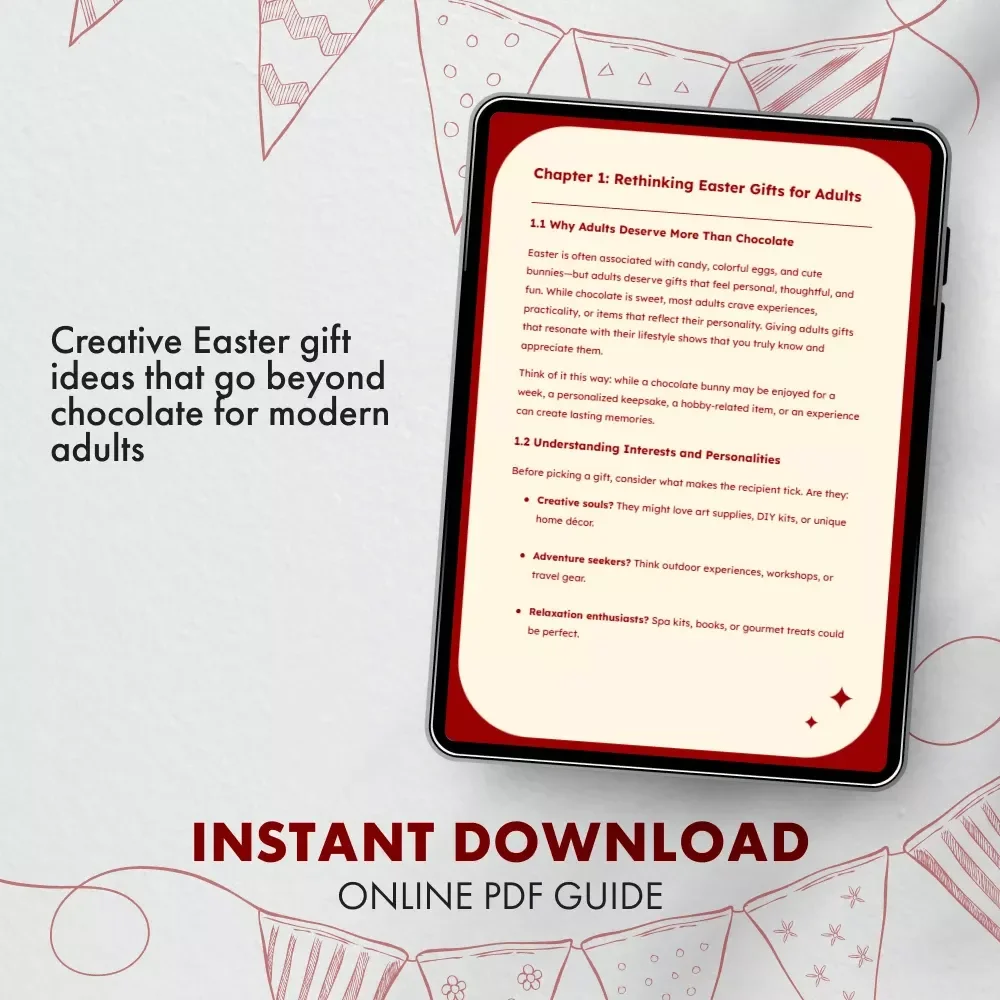 Beyond Chocolate: Creative Easter Gifts for Adults | Digital Gift Guide for Thoughtful Easter Surprises | Unique Ideas for Meaningful Easter Gifts for Adults