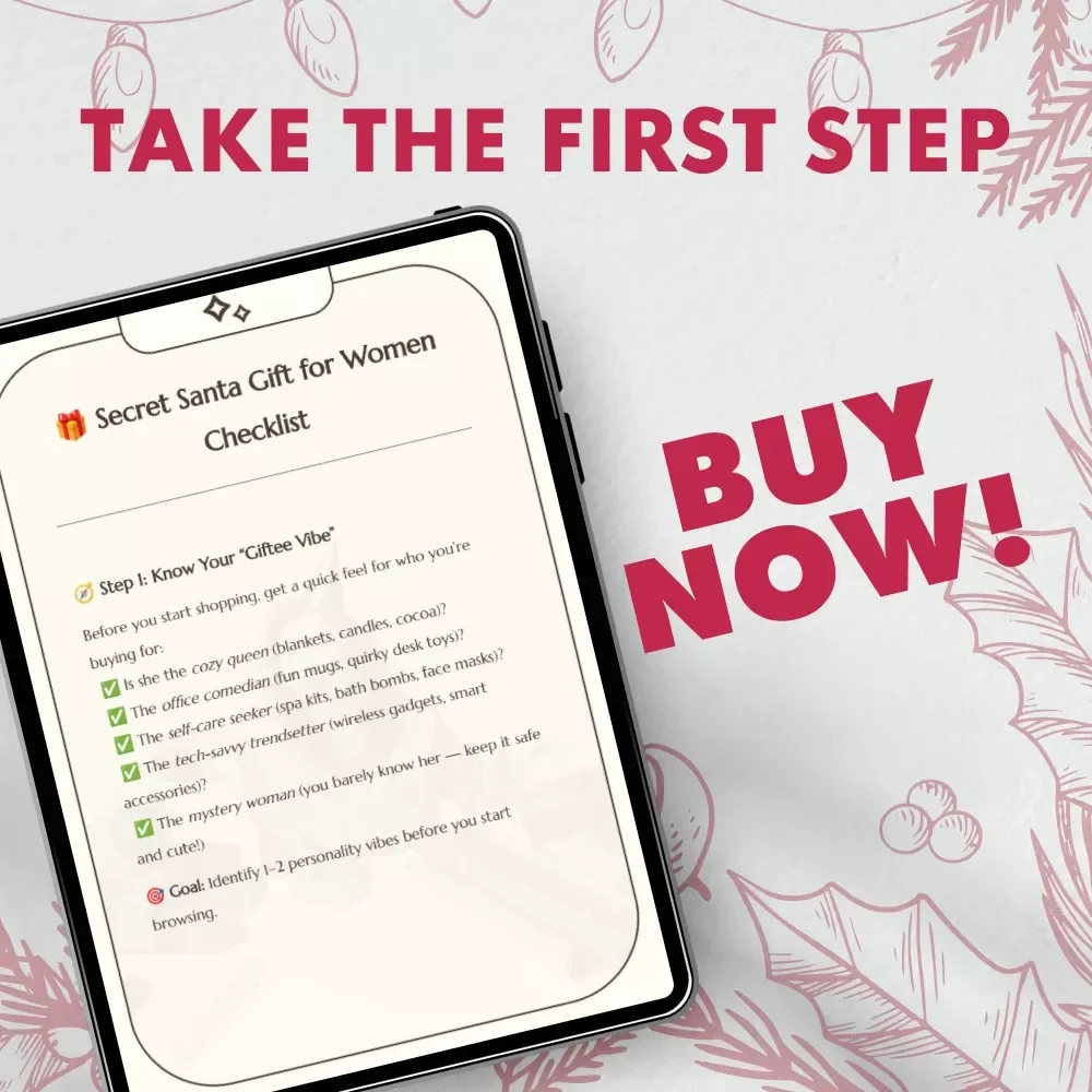 Secret Santa Gift for Women Checklist | Ultimate Digital Download for Easy, Fun & Thoughtful Holiday Gifting | Perfect for Finding Good Secret Santa Gifts for Women