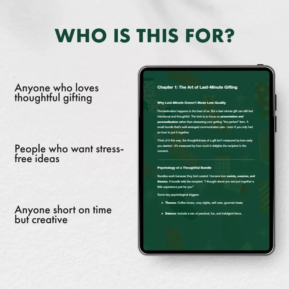 Crafting Last-Minute Gift Bundles That Wow | eBook on How to Make a Last-Minute Gift Bundle | Thoughtful Gifting Guide for Busy Creators, Entrepreneurs & DIY Lovers