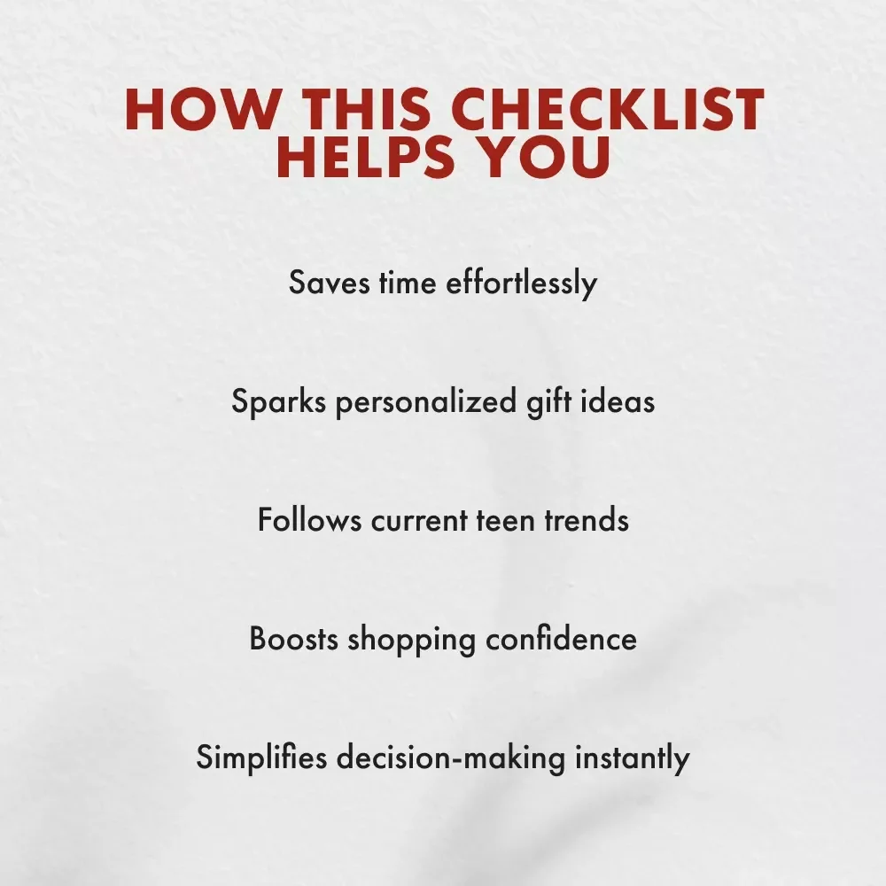 Teen Girl Gift-Picking Checklist | Printable Digital Download | How to Pick Gifts for a Teen Girl | Gift Guide for Teens | Thoughtful & Trendy Gift Ideas