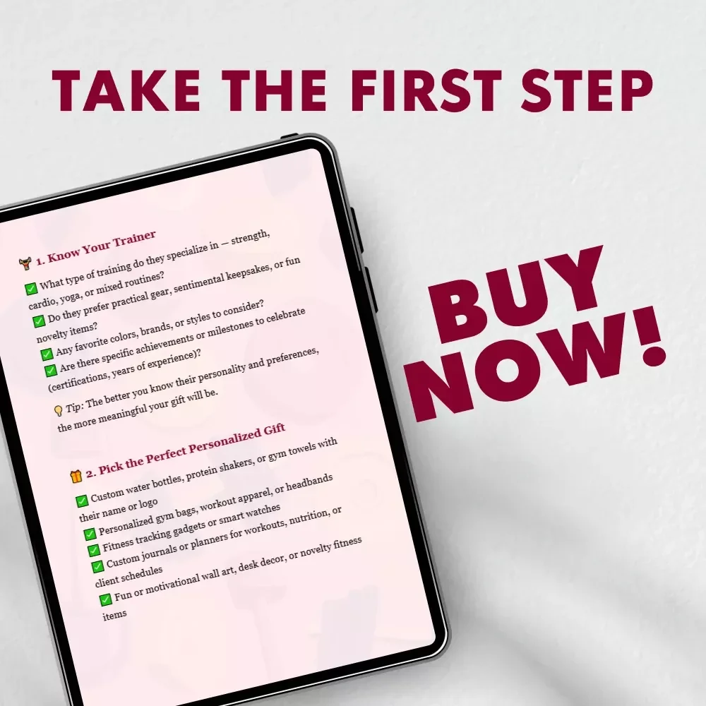 Gifts for Personal Trainers Checklist | Ultimate Digital Guide for Unique, Personalized Gift Ideas for Fitness Coaches, Gym Instructors & Wellness Professionals