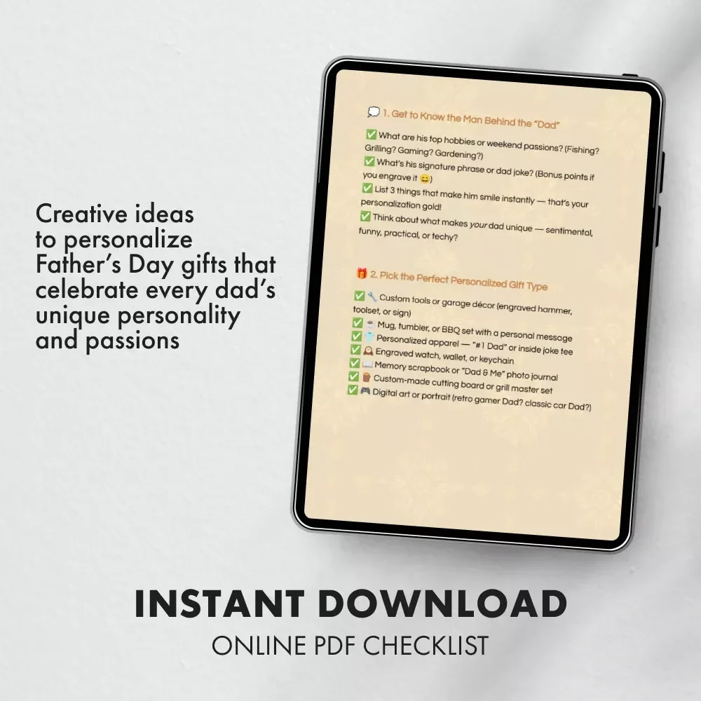 “Legendary Dad”: Personalized Father’s Day Gifts | Ultimate Checklist for Meaningful, Custom Father’s Day Surprises | Digital Download Guide for Thoughtful Gift Givers