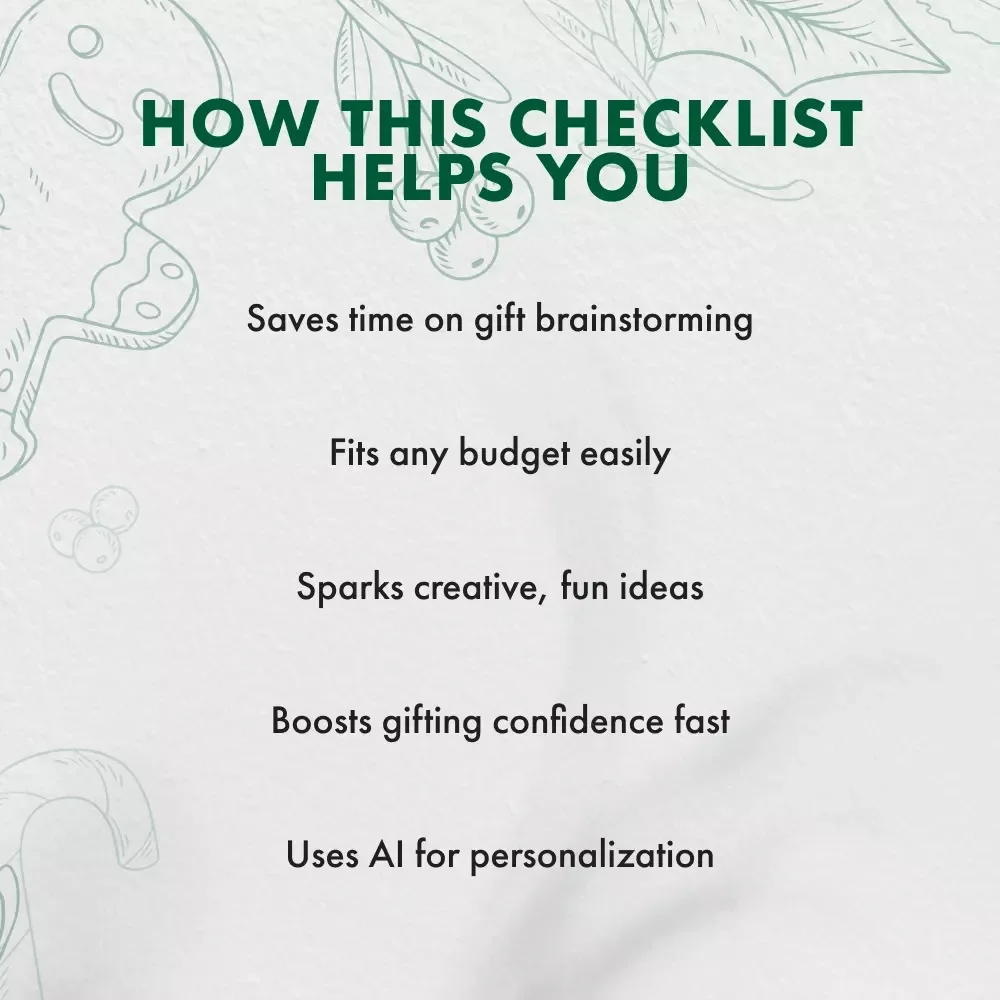 Secret Santa Gift for Men Checklist | Funny, Practical & Easy Gift Ideas for Him | Printable Digital Download for Secret Santa Gifts for Men