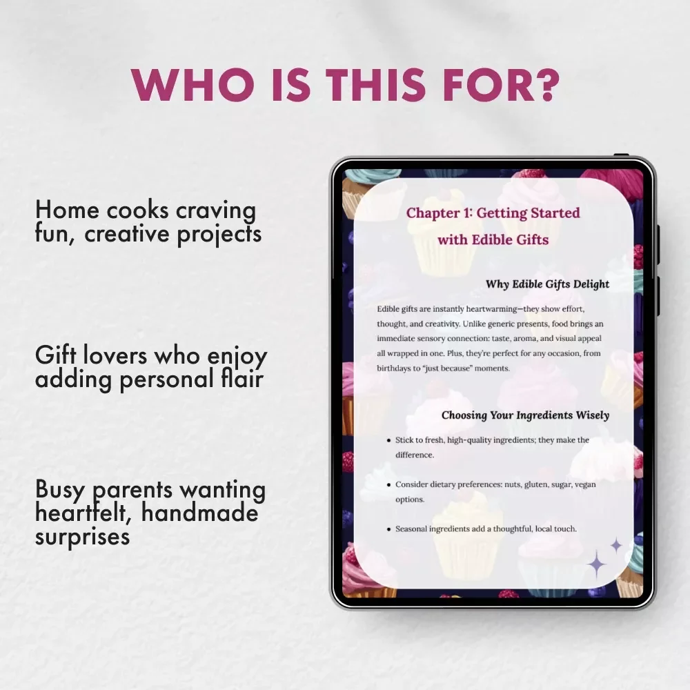 DIY Edible Gifts Made Simple | Printable Guide for Homemade Treats, Creative Recipes, & Packaging Ideas | Tips for DIY Edible Gifts