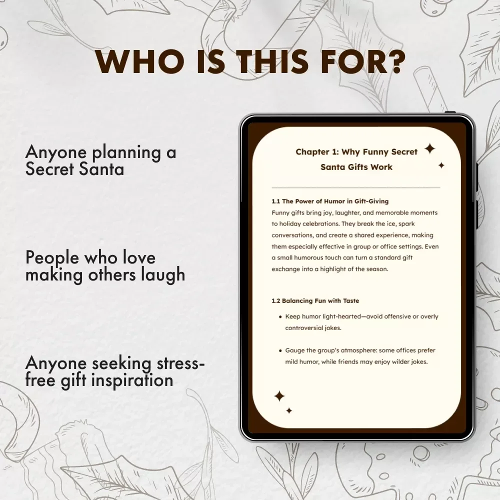 Funny Secret Santa Gifts | Ultimate Guide to Hilarious Gift Ideas | Digital Download for Office, Friends & Family