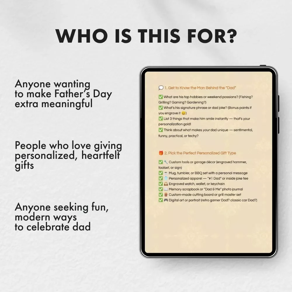 “Legendary Dad”: Personalized Father’s Day Gifts | Ultimate Checklist for Meaningful, Custom Father’s Day Surprises | Digital Download Guide for Thoughtful Gift Givers