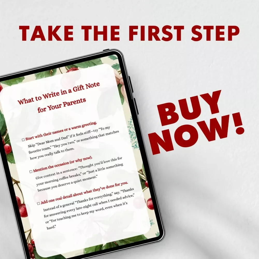 What to Write in a Gift Note for Your Parents | Printable Checklist for Meaningful Messages | What to Say in a Gift Note for Parents | Digital Download