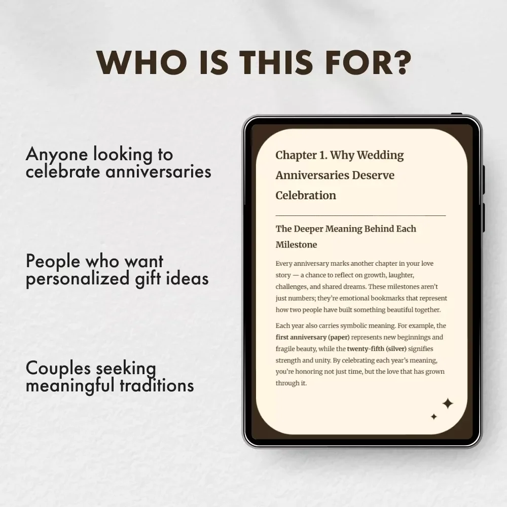 Wedding Anniversary Gifts by Year - The Ultimate eBook Guide to Thoughtful Gifts for Every Milestone
