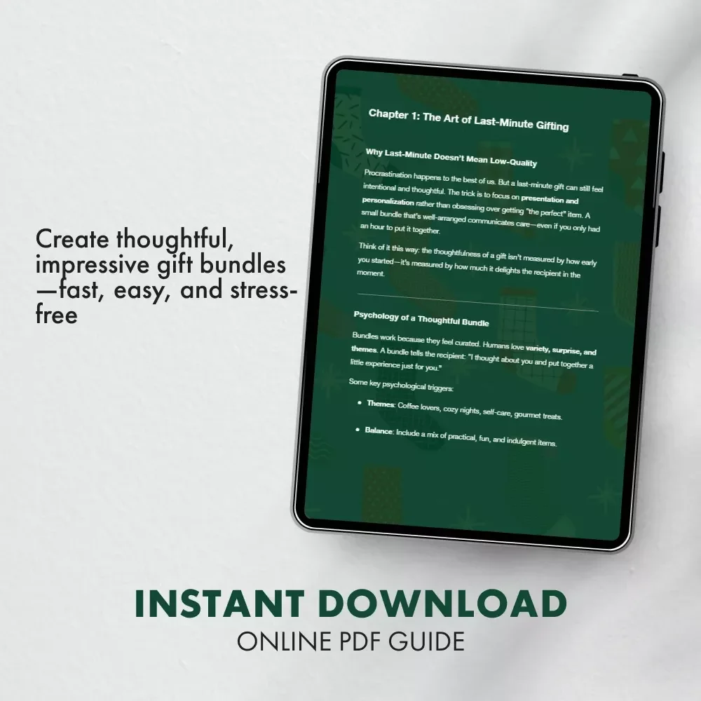 Crafting Last-Minute Gift Bundles That Wow | eBook on How to Make a Last-Minute Gift Bundle | Thoughtful Gifting Guide for Busy Creators, Entrepreneurs & DIY Lovers