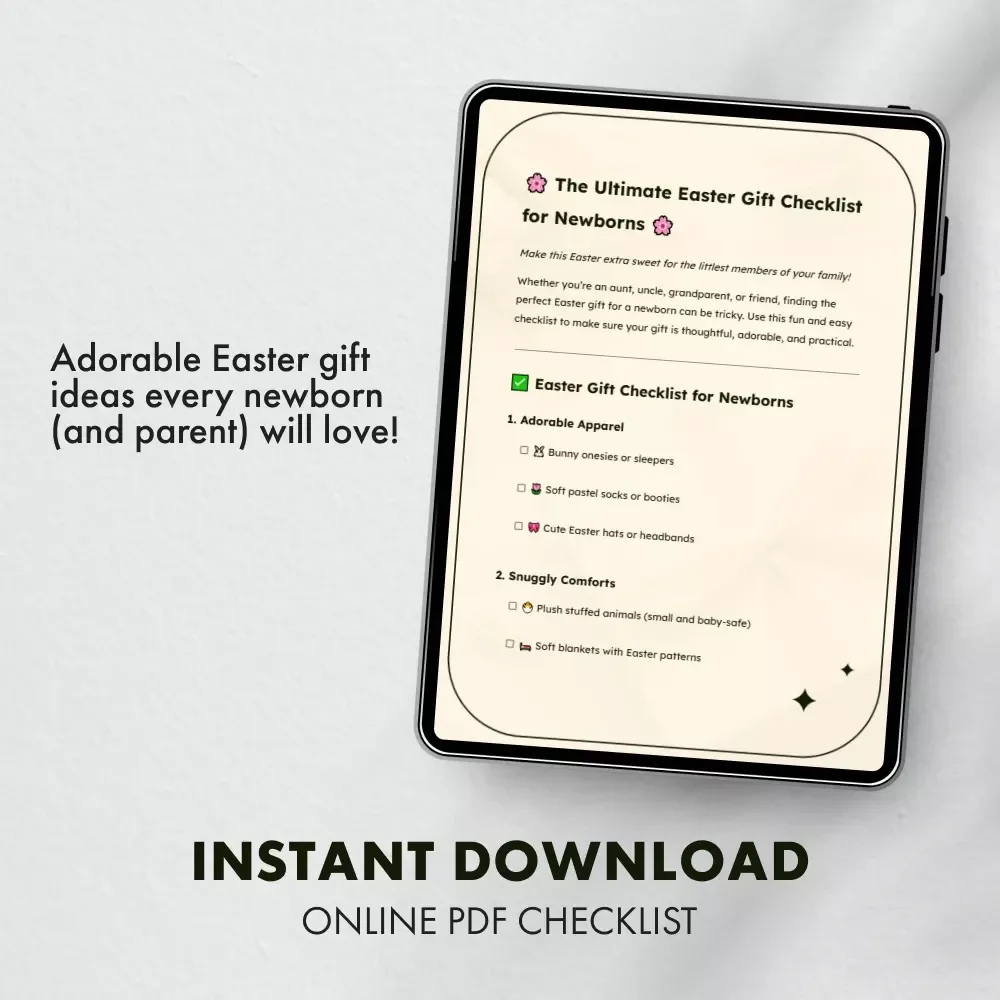 The Ultimate Easter Gift Checklist for Newborns | Printable Digital Download | Easter Gifts for Newborns | Baby Shower & First Easter Gift Guide