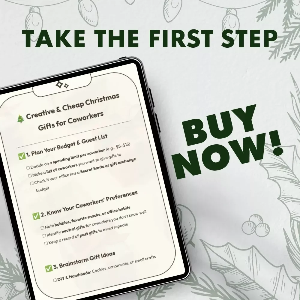 Creative & Cheap Christmas Gifts for Coworkers | Printable Holiday Gift Ideas Checklist for Office Gift Exchange, Secret Santa & Budget-Friendly Giving