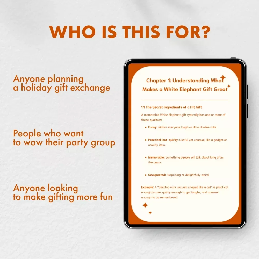 Best White Elephant Gift Ideas | Ultimate Digital Guide for Fun, Funny & Unique Holiday Gifts | Best White Elephant Gift Idea Inspiration for Parties, Work & Family