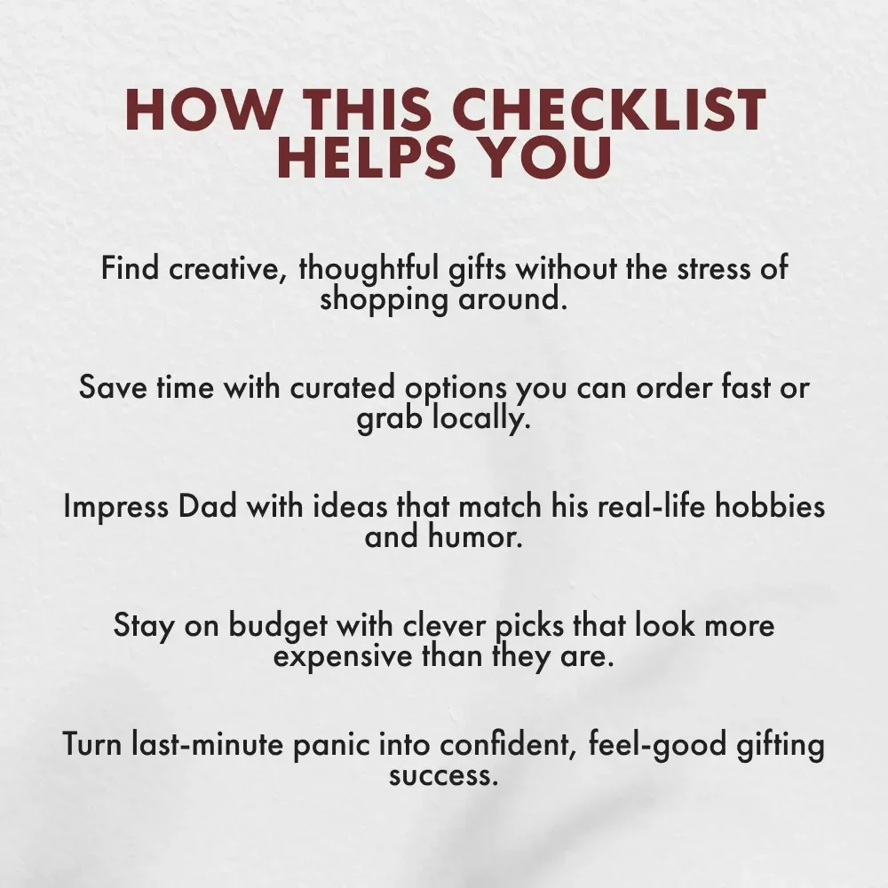 Dad’s Last-Minute Gift Grab Checklist | Instant Digital Download for What to Buy Dad Quickly | Printable Holiday, Birthday & Father’s Day Gift Ideas