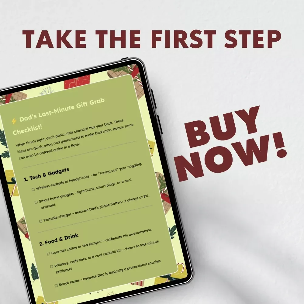 Dad’s Last-Minute Gift Grab Checklist | Instant Digital Download for What to Buy Dad Quickly | Printable Holiday, Birthday & Father’s Day Gift Ideas