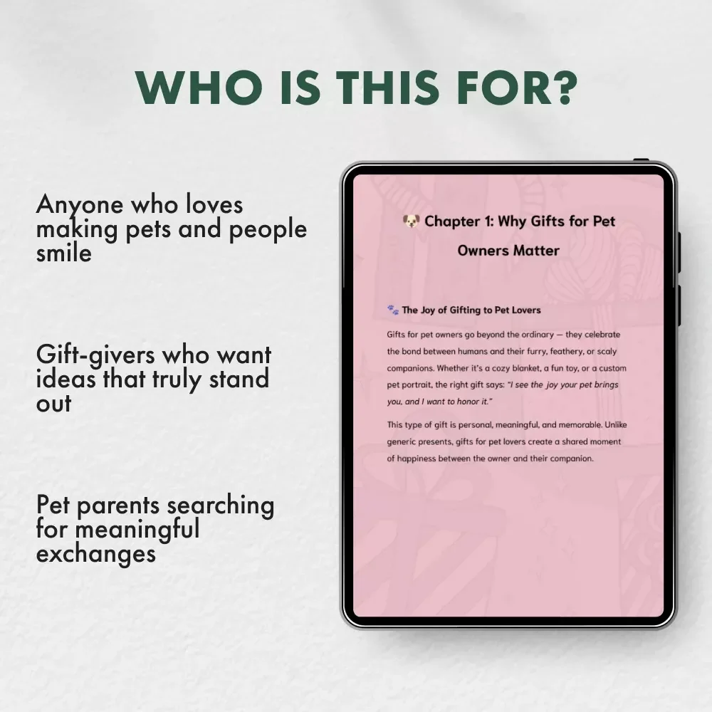 Guide to Finding Gifts for Pet Owners | Digital eBook for Pet Lovers | How to Find Gifts for Pet Owners | Gift Ideas for Cat & Dog Owners | Perfect Guide for Thoughtful Pet-Themed Presents