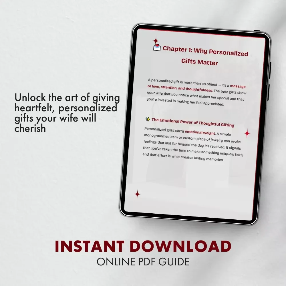 Guide to Gifts From the Heart for Your Wife | eBook for Personalized Gifts for Wife | Romantic Gift Ideas, Thoughtful Gift Inspiration, and AI Customization Tips