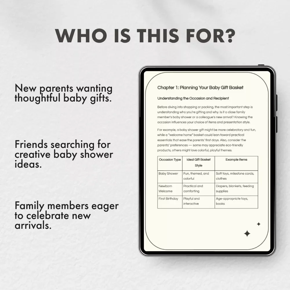 Crafting the Perfect Baby Gift Basket | Digital Guide for Creating Beautiful, Thoughtful baby gift baskets | Step-by-Step eBook for Parents, Friends & Gift Givers