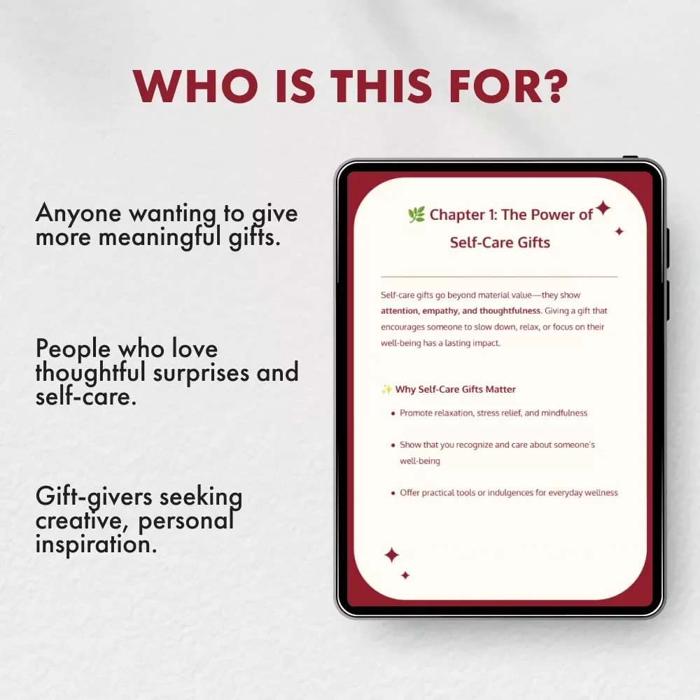 Thoughtful & Nurturing: Self-Care Gifts | Digital eBook Guide for Meaningful, Personalized Self Care Gifts, Wellness & Thoughtful Gifting Ideas