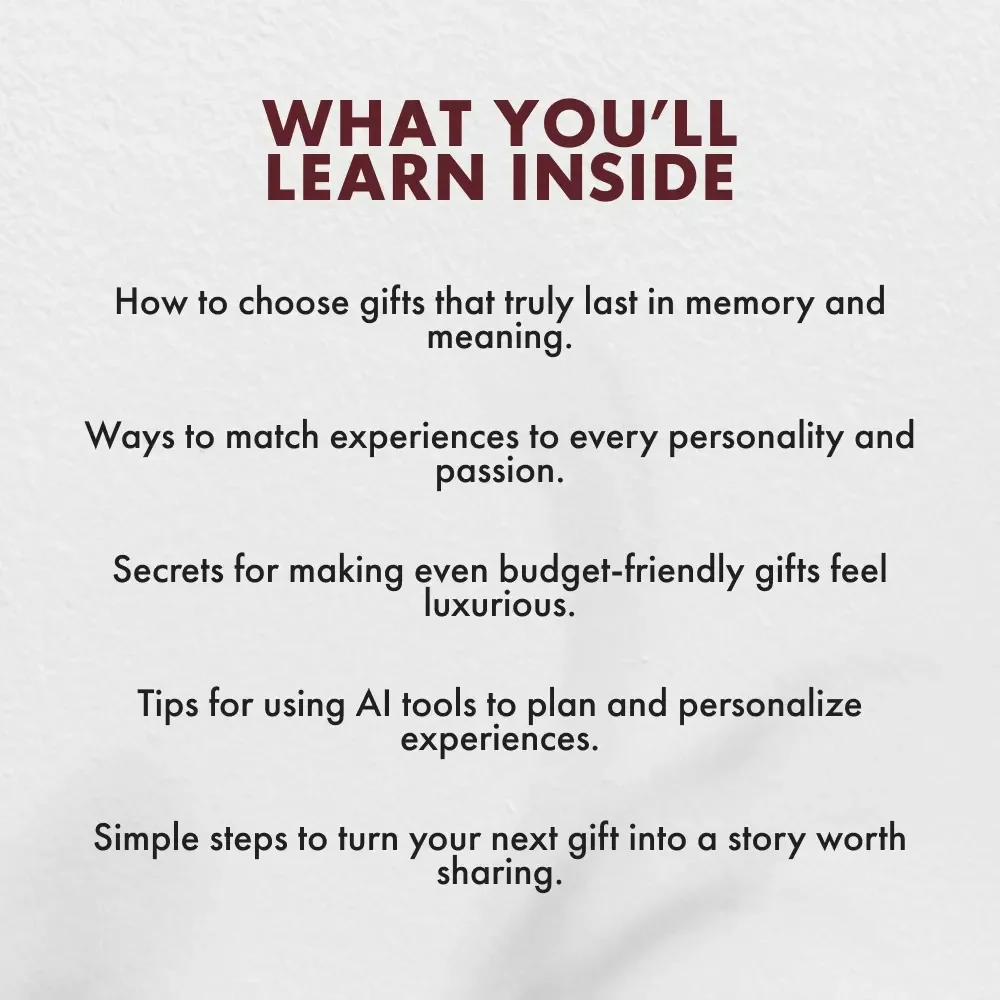 10 Gifts That Create Unforgettable Experiences | Top 10 Experience Gifts eBook | Unique Gift Ideas for Every Personality | Digital Download Guide for Meaningful, Memory-Making Presents