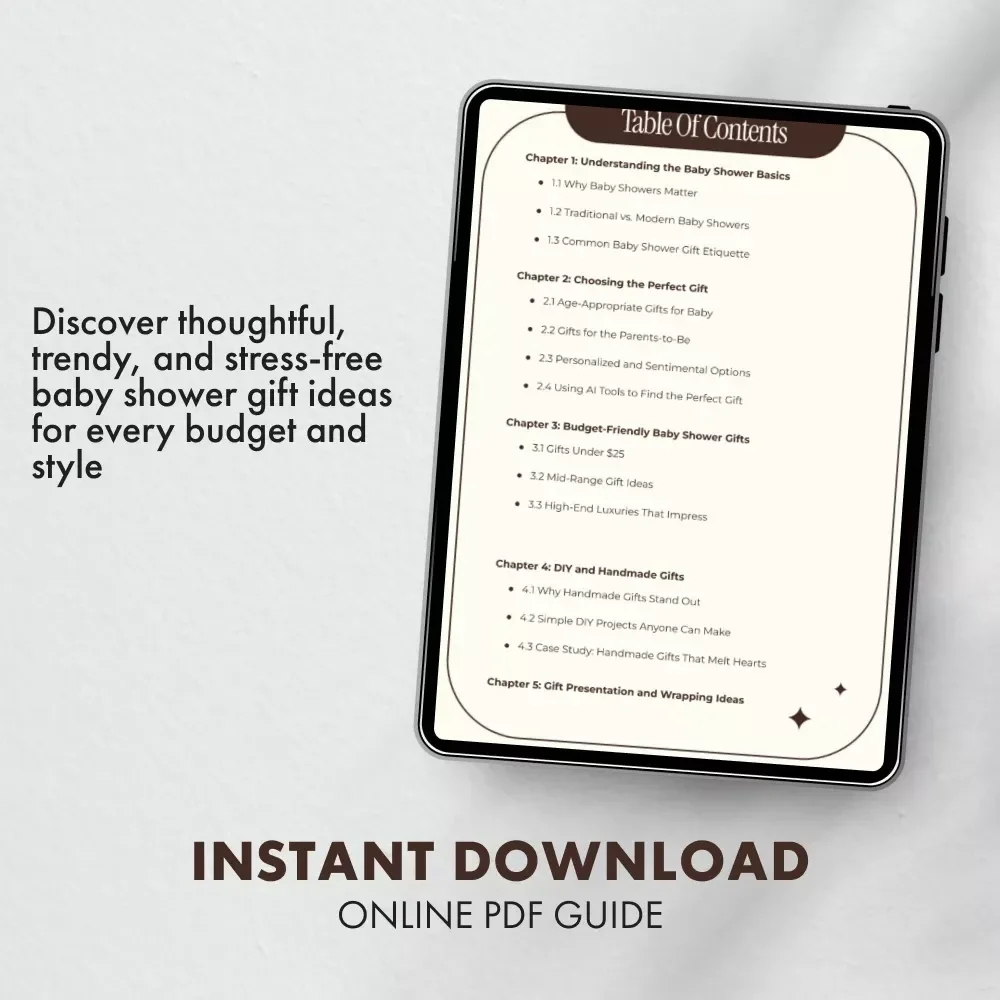The Ultimate Baby Shower Gift Guide: Thoughtful, Trendy, and Totally Stress-Free | Digital Download eBook for Baby Shower Gifts, New Moms, and Party Planners | Printable Baby Shower Checklist & Gift Ideas