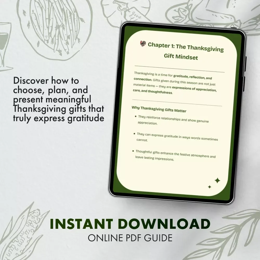 Guide to Thanksgiving Gifts | Thoughtful Thanksgiving Gift Ideas eBook | Digital Download for Creative Gift-Giving Inspiration & Budget-Friendly Thanksgiving Gifts