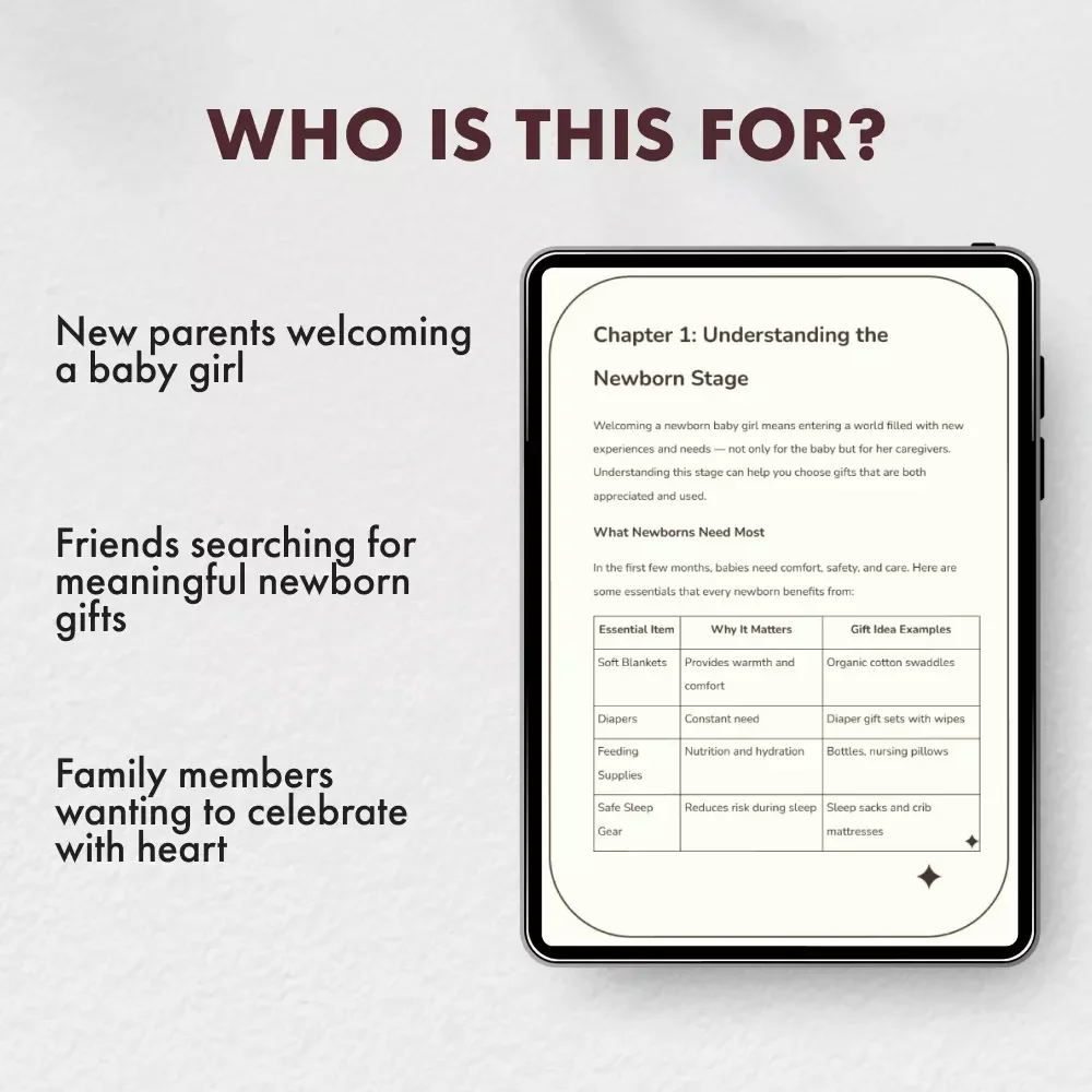 Thoughtful and Delightful Baby Gifts for Girls | Digital eBook Guide for New Parents, Gift Givers & Baby Shower Inspiration | Perfect Baby Gifts for Girls Ideas, Keepsakes & AI Gift Tools