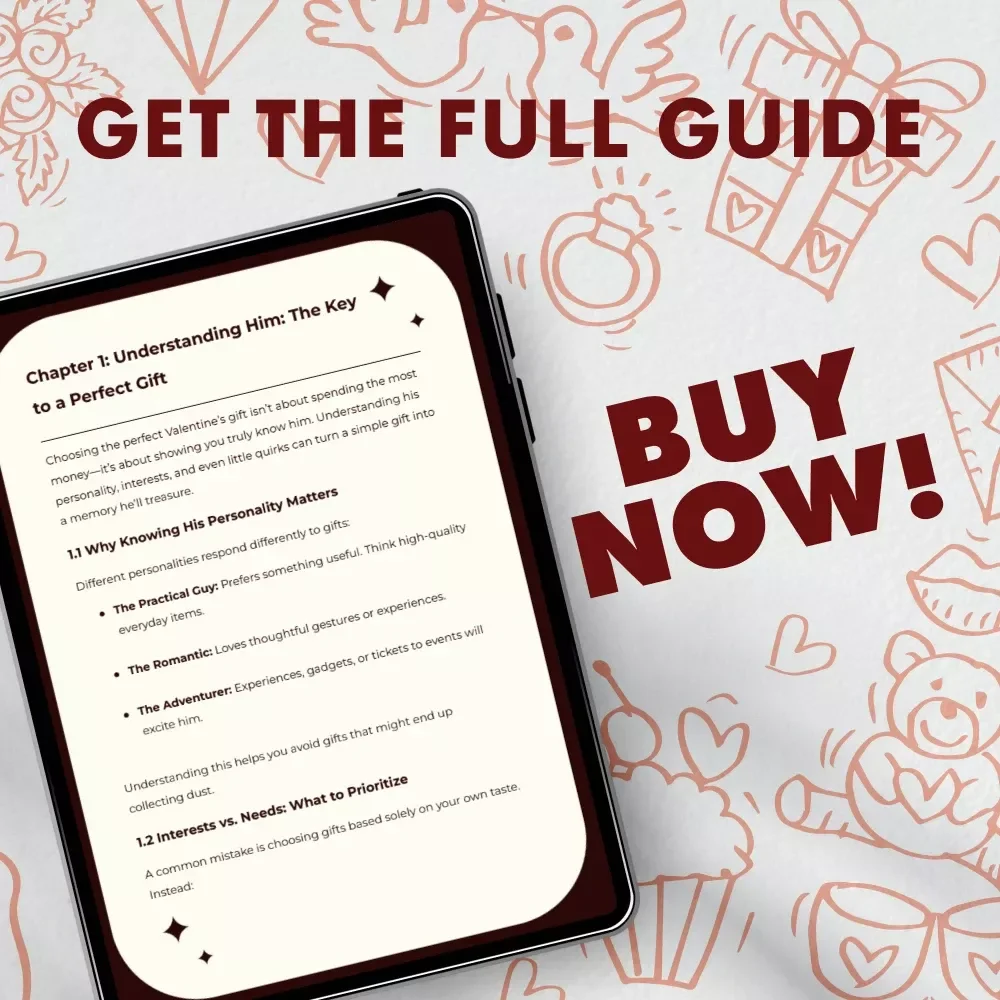 Heartfelt Choices: The Ultimate Valentine’s Gift Guide for Him | Digital eBook | Romantic valentines gift for him ideas | Personalized & Creative Gift Inspiration
