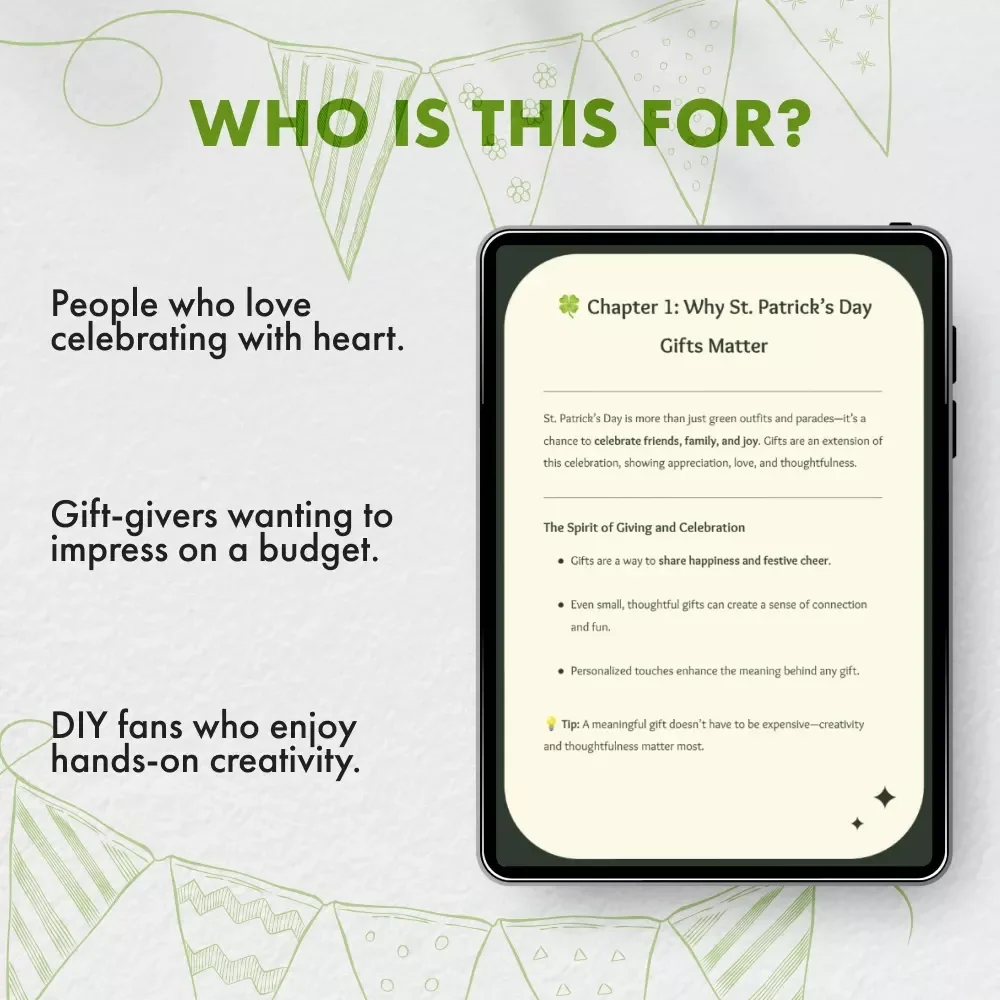 St. Patrick’s Day Gifts | Ultimate eBook Guide for Thoughtful & Creative Gift Ideas | Digital Download for Families, Friends, and Coworkers | Budget-Friendly & DIY Inspiration