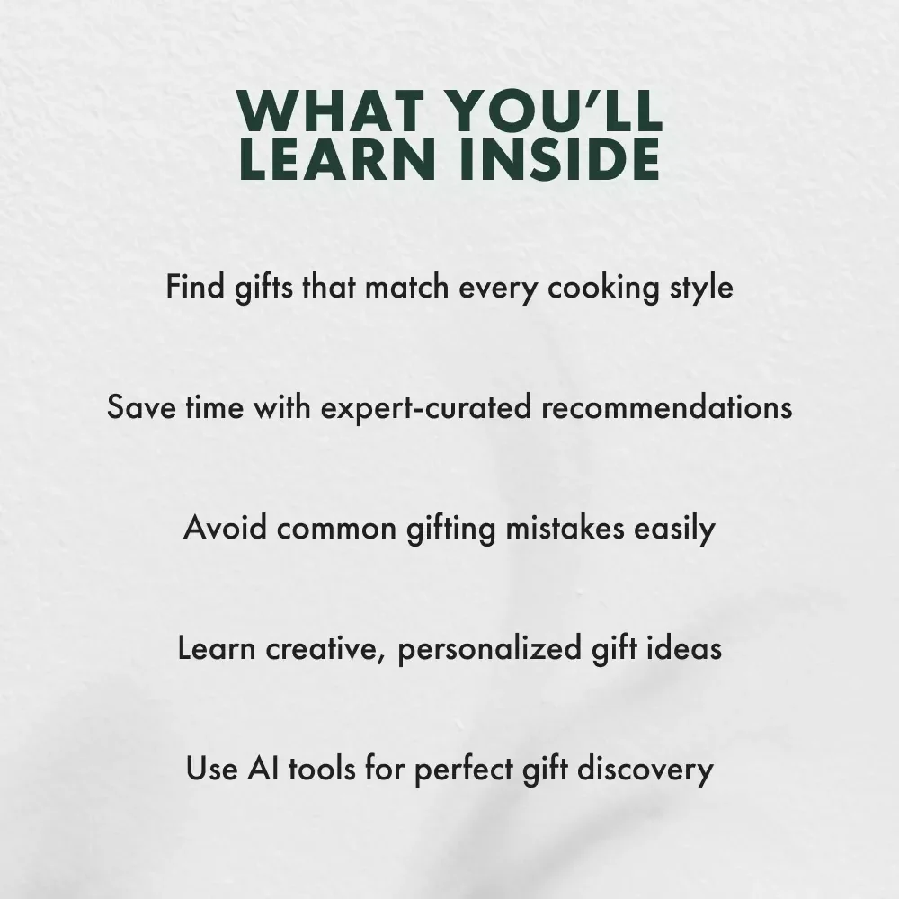 The Ultimate Gift Guide for People Who Love to Cook | Digital eBook for Foodies, Home Chefs & Cooking Enthusiasts | Perfect Holiday & Birthday Gifts for People Who Love to Cook