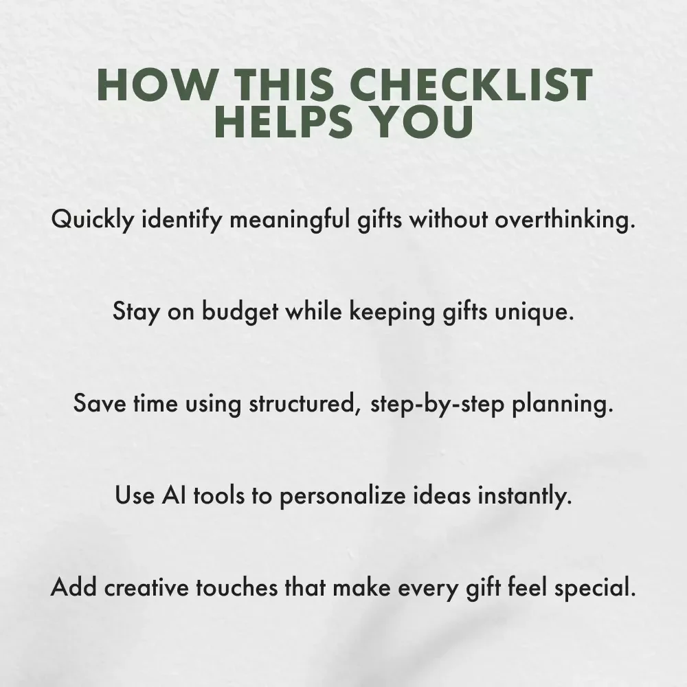 Choosing Gifts for Family Gathering Quickly | Printable Checklist for How to Choose Gifts Quickly for a Family Gathering | Instant Digital Download Guide