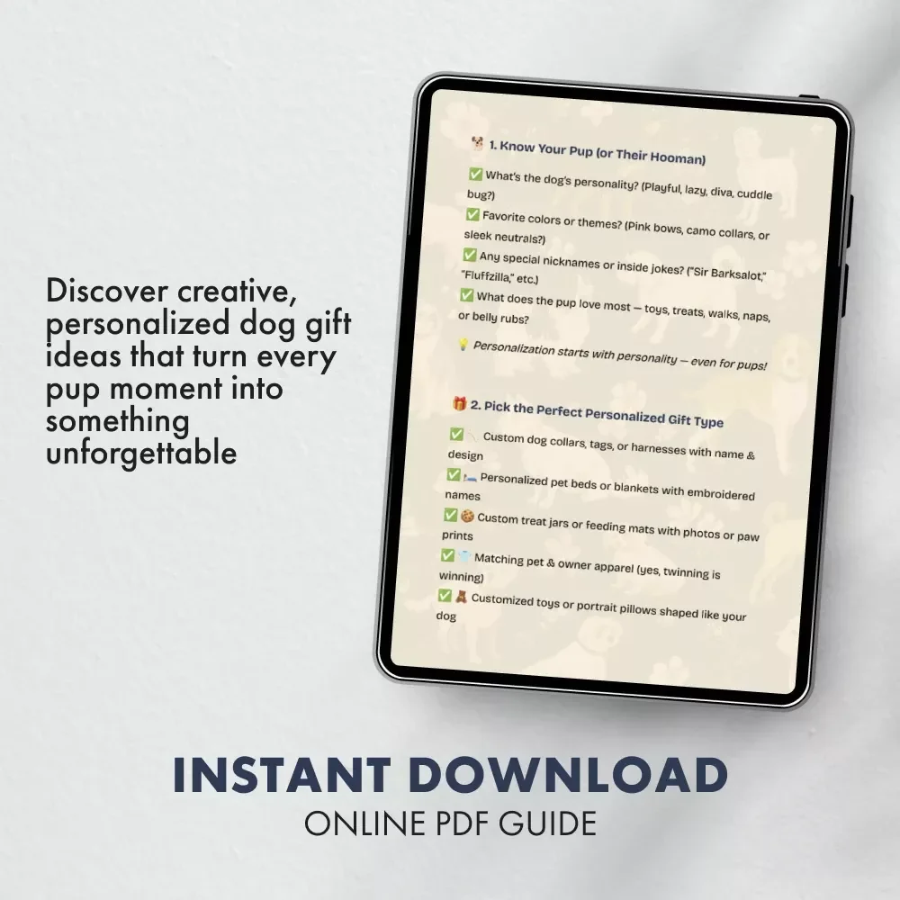 The “Pawfect” Gift for Dog – Personalized Dog Gifts Checklist | Digital Download Guide for Unique Custom Pet Presents, Dog Lovers & Gift Givers