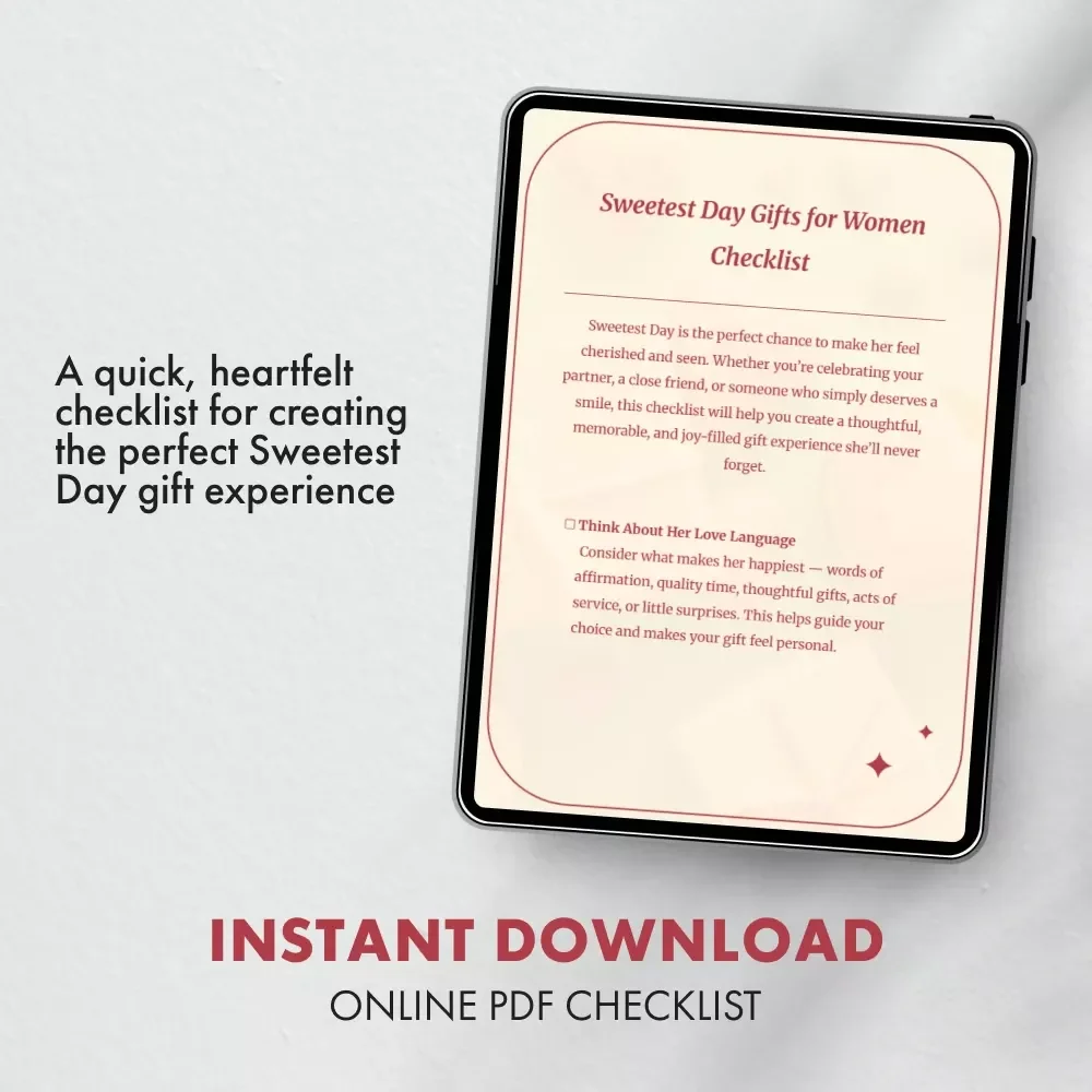 Sweetest Day Gifts for Women Checklist | Printable Gift Planning Guide | Romantic & Thoughtful Gift Ideas for Her | Digital Download