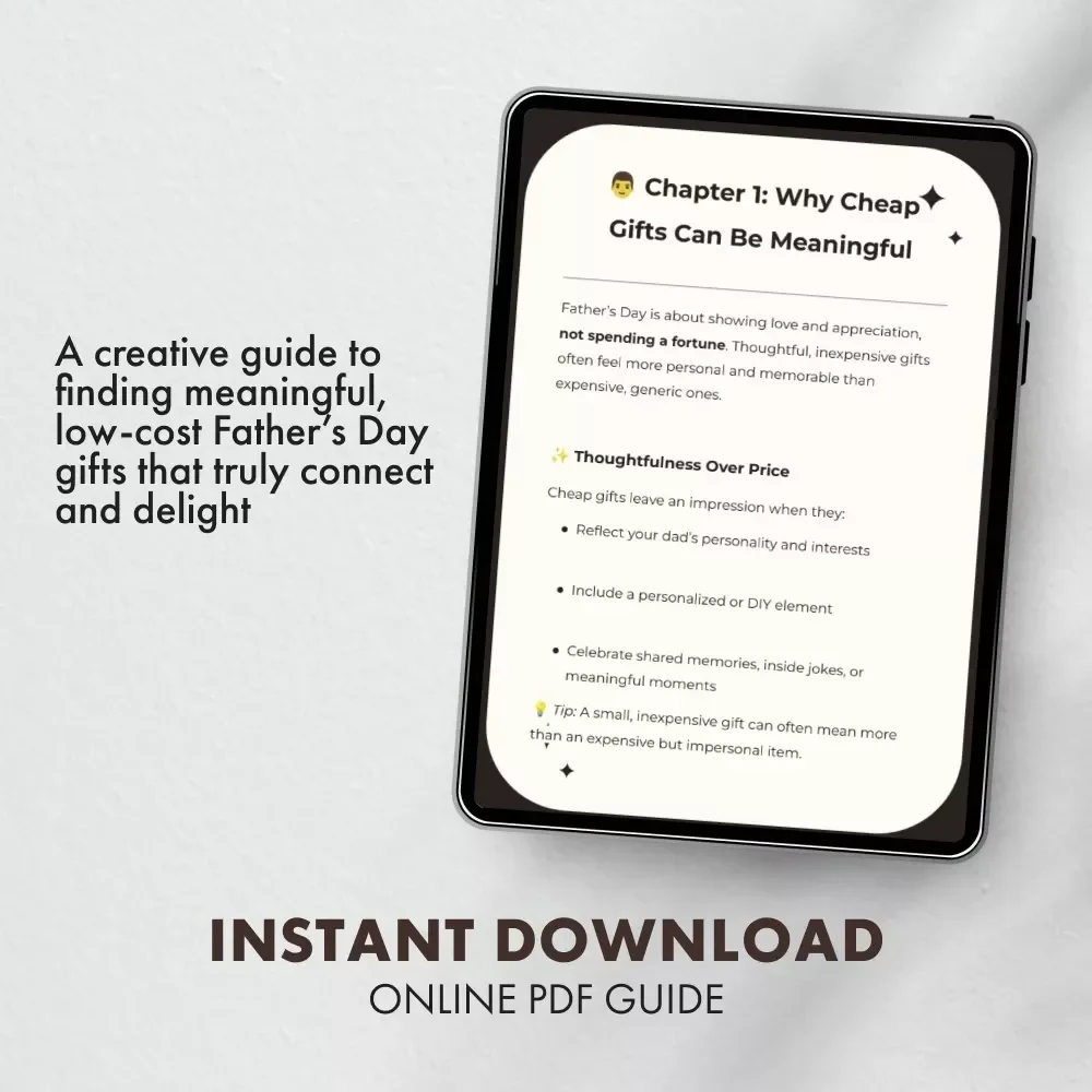 Small Budget Father’s Day Gifts | Cheap Father’s Day Gifts Guide | Affordable, Thoughtful Gift Ideas for Dad | Digital Download eBook & Checklist