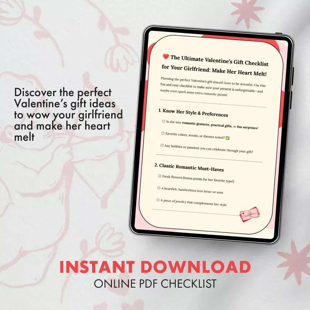 The Ultimate Valentine’s Gift Checklist for Your Girlfriend: Make Her Heart Melt! | Best Valentine Gift for Girlfriend | Printable Digital Download