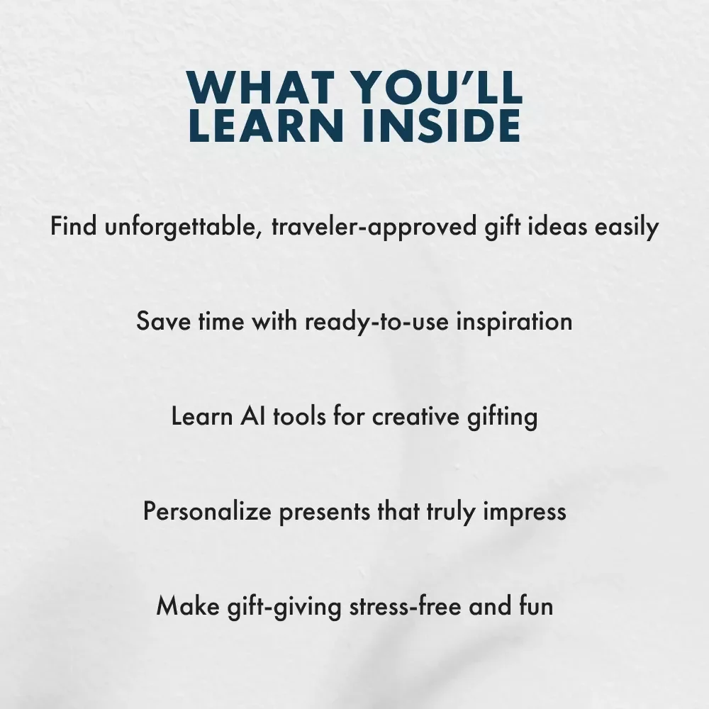 Perfect Gifts for People Who Love to Travel | Digital Gift Guide for Travelers, Wanderlust Lovers, and Adventure Seekers | eBook, Printable PDF, Gift Ideas Using AI Tools