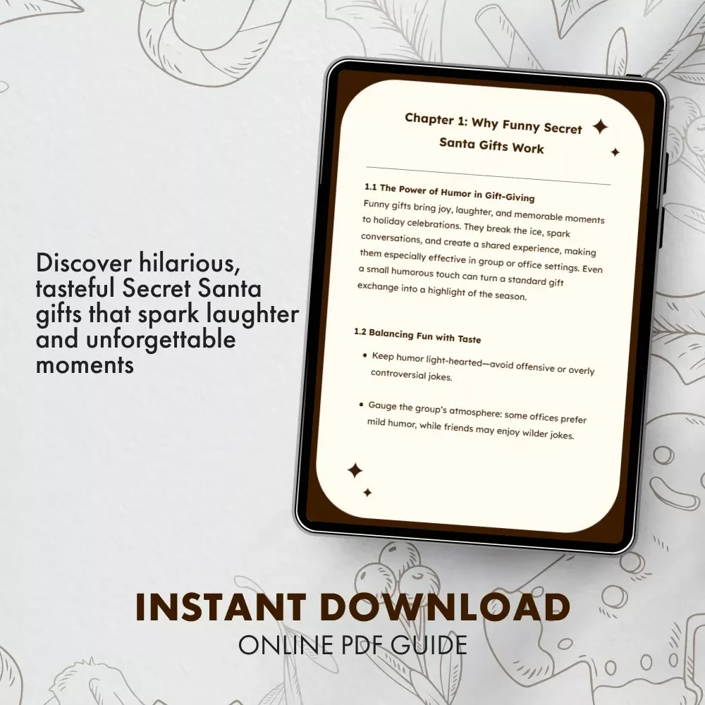 Funny Secret Santa Gifts | Ultimate Guide to Hilarious Gift Ideas | Digital Download for Office, Friends & Family