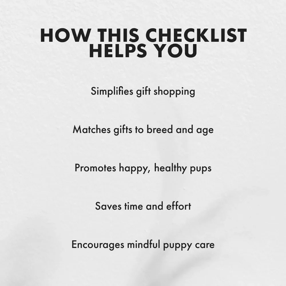 Paw-some Puppy Gifts Checklist | Digital Download | How to Choose Gifts for a New Puppy | Printable Puppy Gift Guide for New Dog Owners