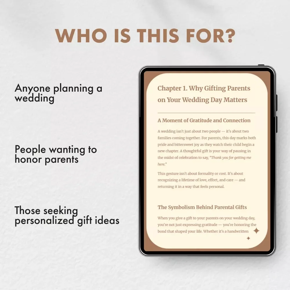 Meaningful Gifts for Parents on Your Wedding Day: Thoughtful Gift Ideas eBook