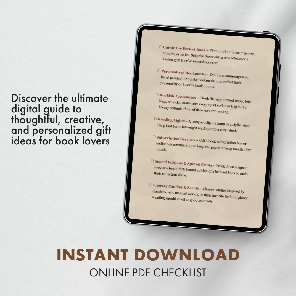 The Book Lover’s Wishlist | Digital Download Guide for Readers | eBook Gift Ideas, Bookish Accessories, Reading Nook Essentials & Literary Gifts Inspiration