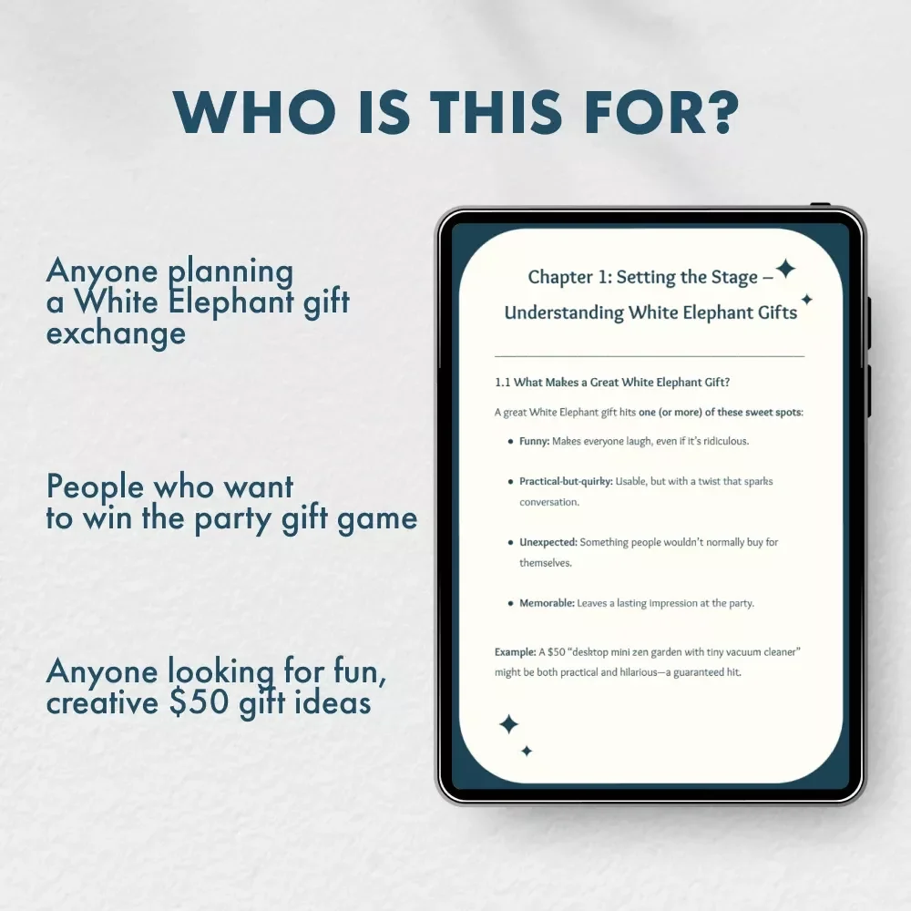 The $50 White Elephant Gifts – Fun & Unique White Elephant Gift Ideas $50 | Digital Guide for Unforgettable Gift Exchanges