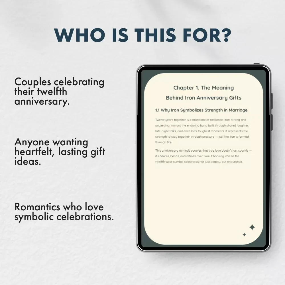 Ironclad Love | Iron Wedding Anniversary Gifts Guide for 12th Year Celebration | Romantic & Creative Iron Gift Ideas eBook