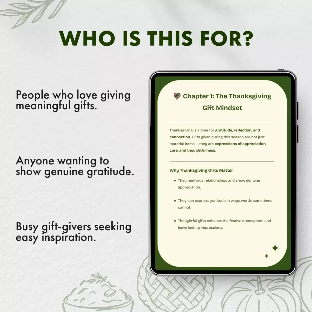 Guide to Thanksgiving Gifts | Thoughtful Thanksgiving Gift Ideas eBook | Digital Download for Creative Gift-Giving Inspiration & Budget-Friendly Thanksgiving Gifts