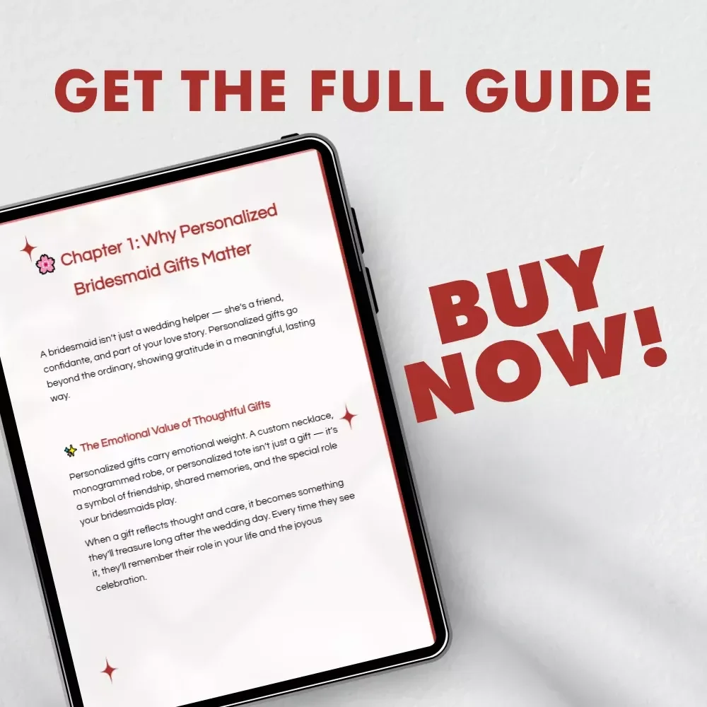 Guide to Personalized Bridesmaid Gifts | Digital Download | Thoughtful & Unique Ideas for Meaningful Personalized Bridesmaid Gifts | Wedding Planning eBook